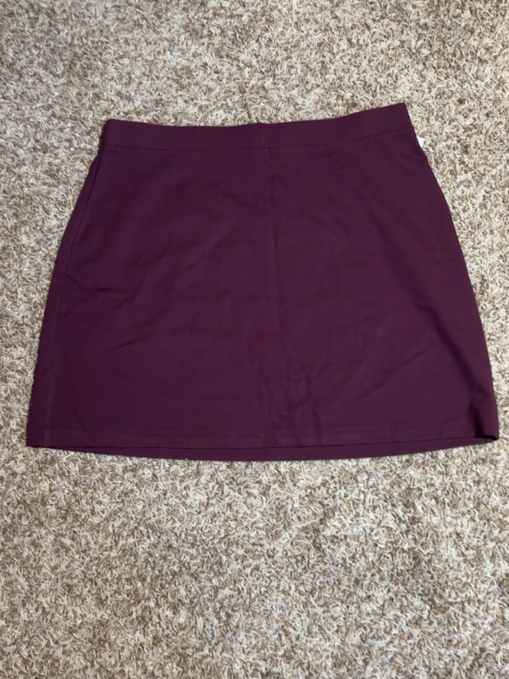 Amazon Essentials Burgundy Stretch Midi Skirt
